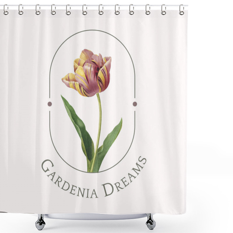 Personality  Gardenia Dreams Logo Design Vector Shower Curtains