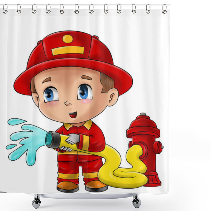 Personality  Firefighter Shower Curtains