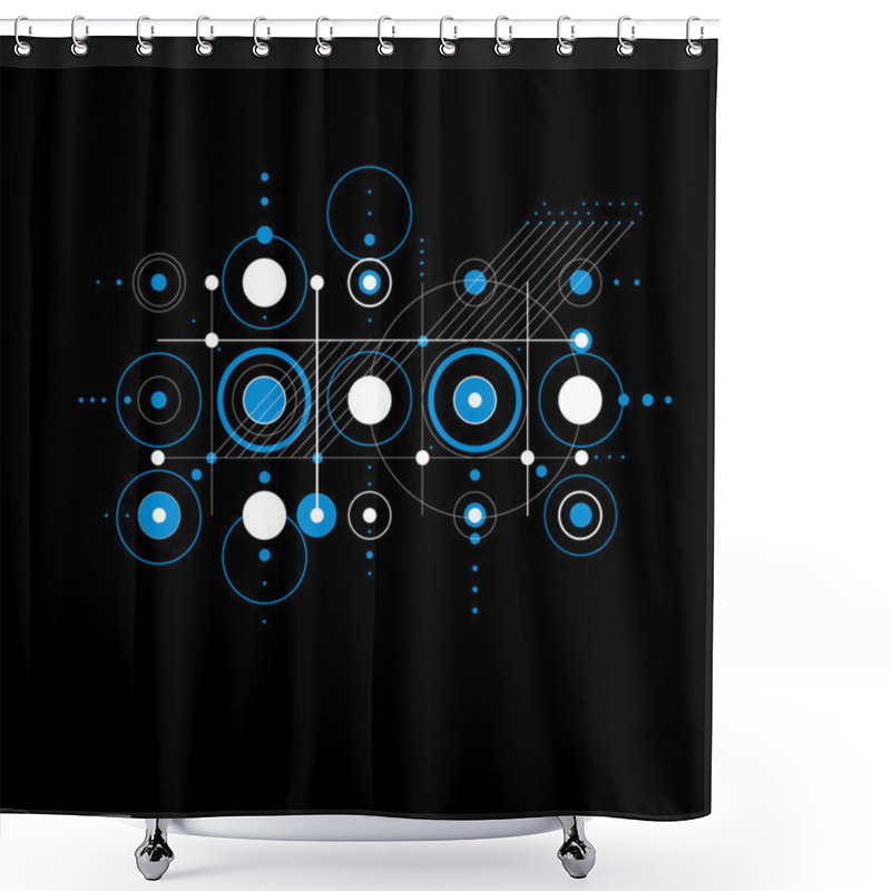 Personality  Modular Bauhaus Blue Background  Shower Curtains