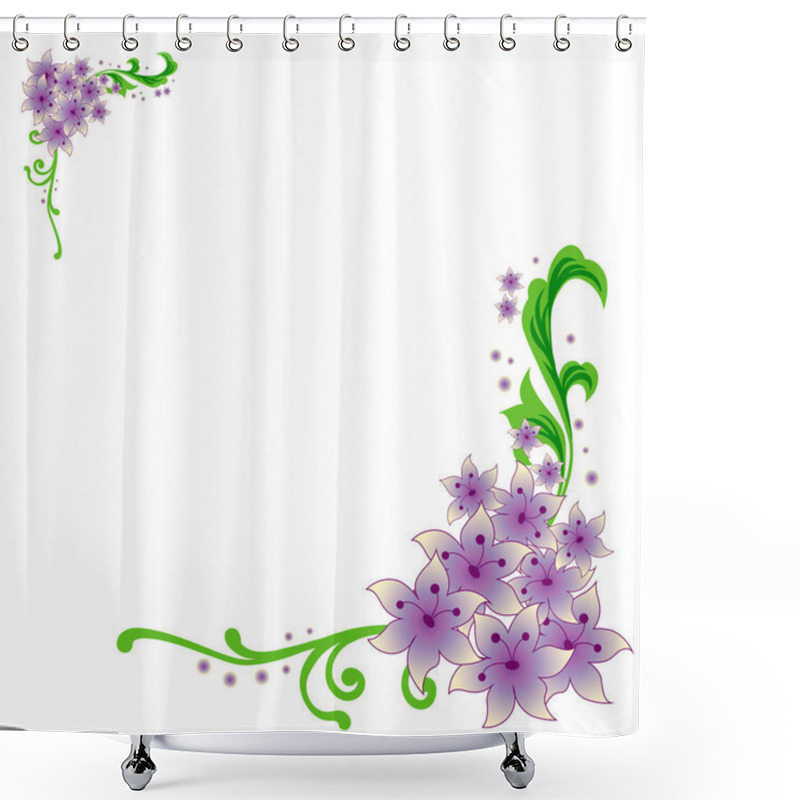 Personality  Corner Composition With Spring Flowers Shower Curtains