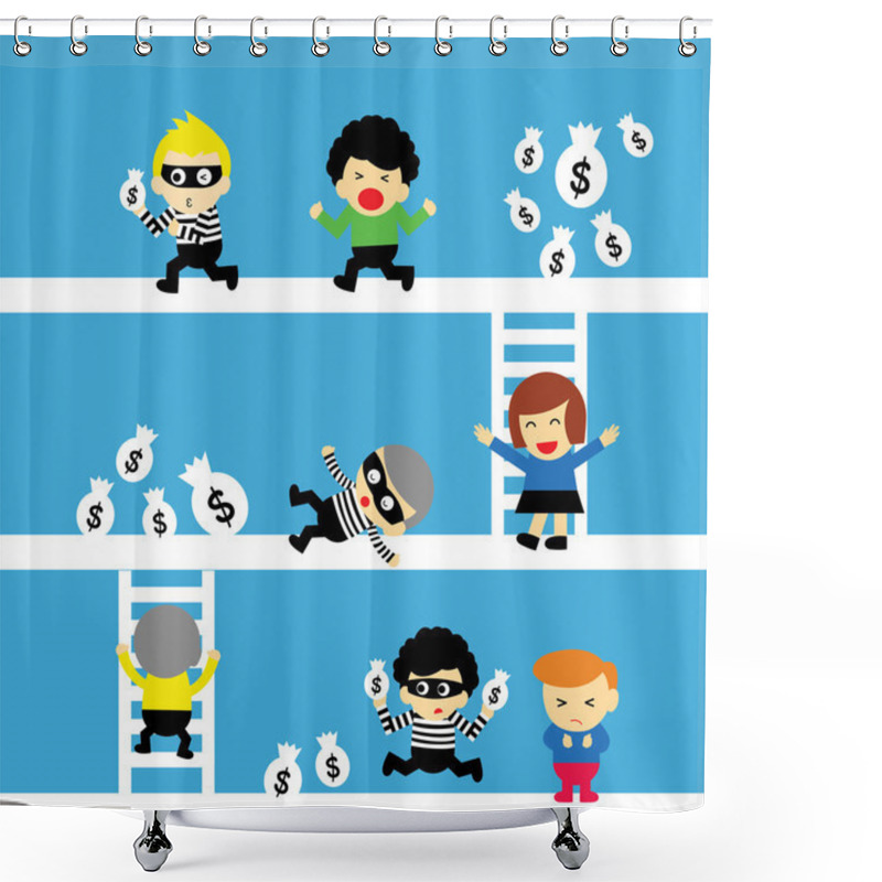 Personality  Vector Cartoon Shower Curtains