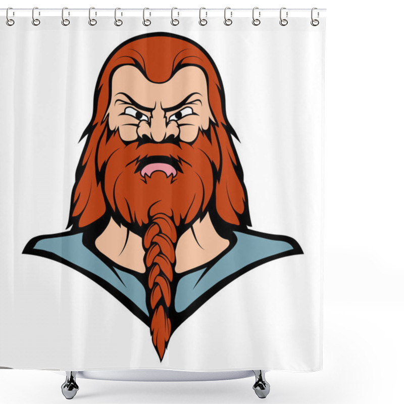 Personality  Viking Mascot Graphic, Viking Head Suitable As Logo For Team Mascot, Vector Graphic To Design Shower Curtains