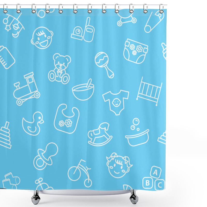 Personality  Baby And Kid Background Shower Curtains