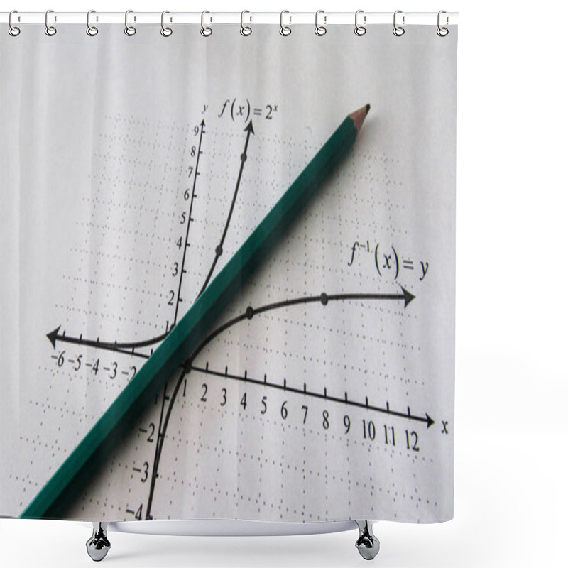 Personality  Graphical Representation Of Math Functions And A Pencil Shower Curtains