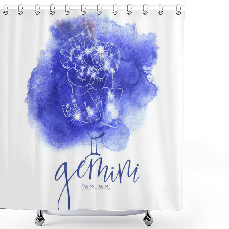 Personality  Astrology Sign Gemini Shower Curtains