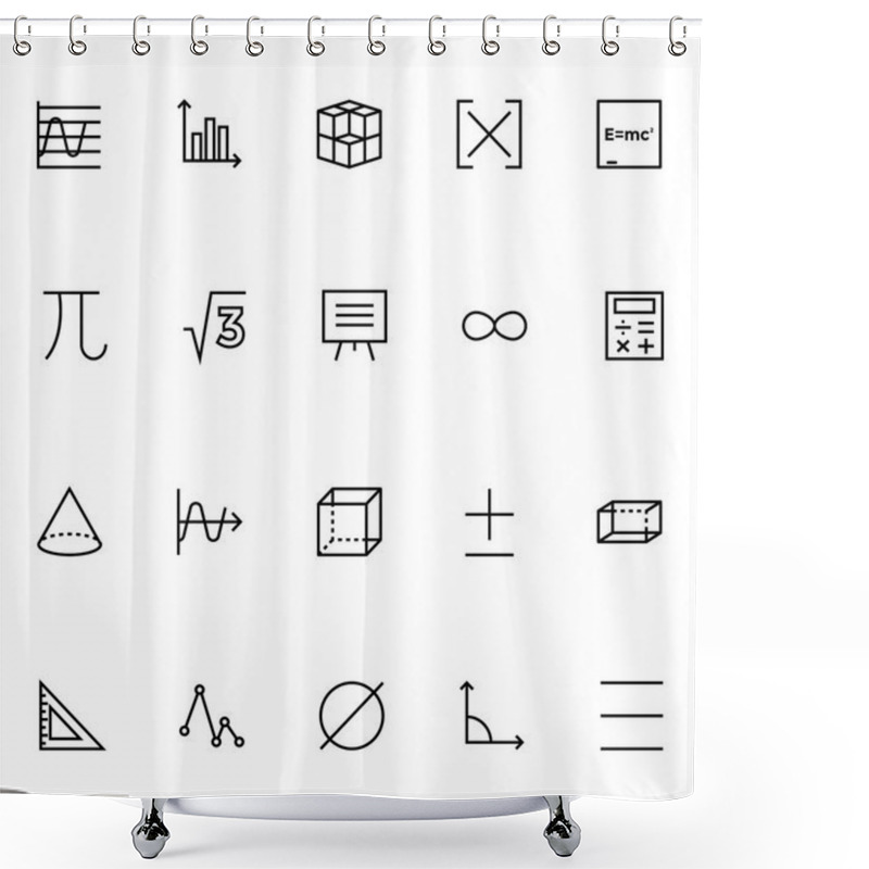 Personality  Mathematics Vector Icons 2 Shower Curtains