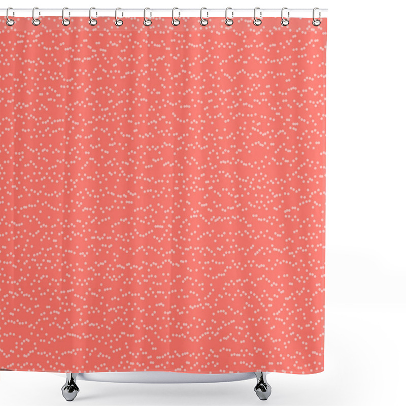 Personality  Pink Pattern With Polka Dots. Vector Illustration. Living Coral - Trendy Color 2019 Year. Shower Curtains