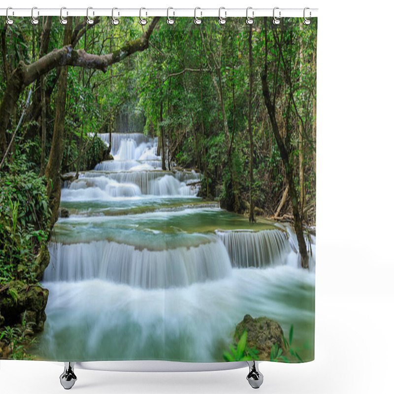 Personality  Huai Mae Khamin Waterfall Level 1, Khuean Srinagarindra National Park, Kanchanaburi, Thailand Shower Curtains