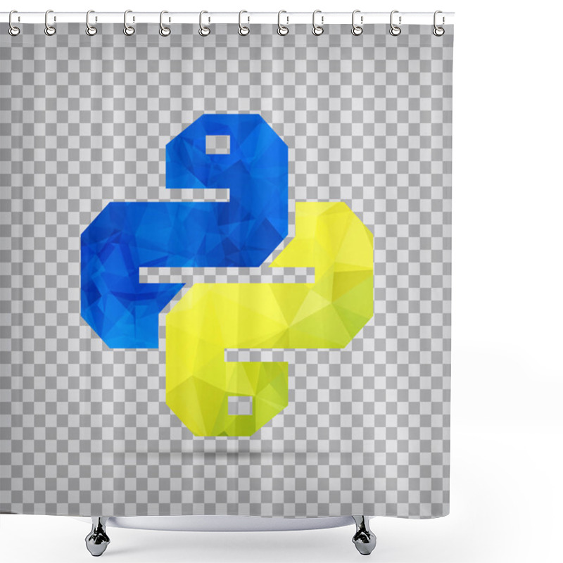 Personality  Python Icon Isolated On Chequered Background. Trendy Snake Vector Symbol For Web Site Design Or Button To Mobile App. Shower Curtains