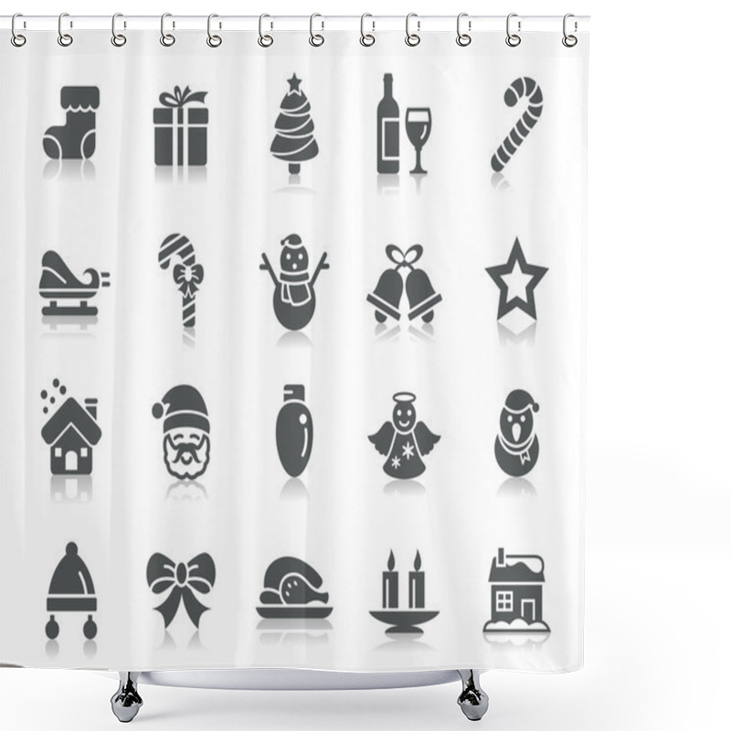 Personality  Christmas Element Icons Shower Curtains