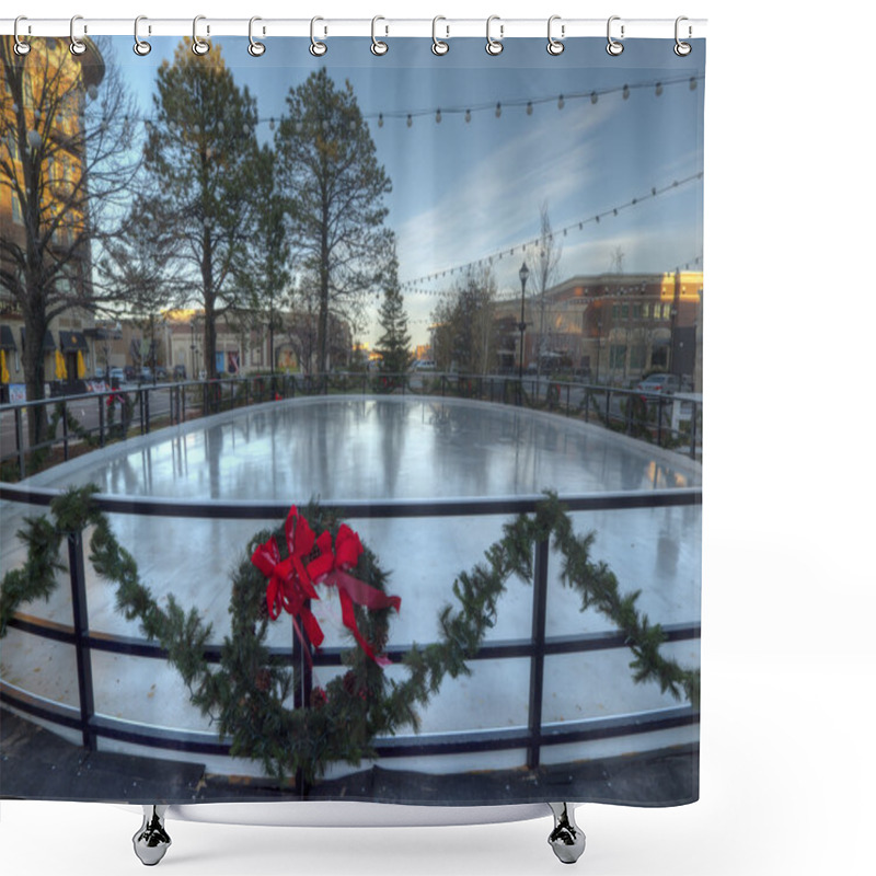 Personality  Ice Skating Rink Shower Curtains