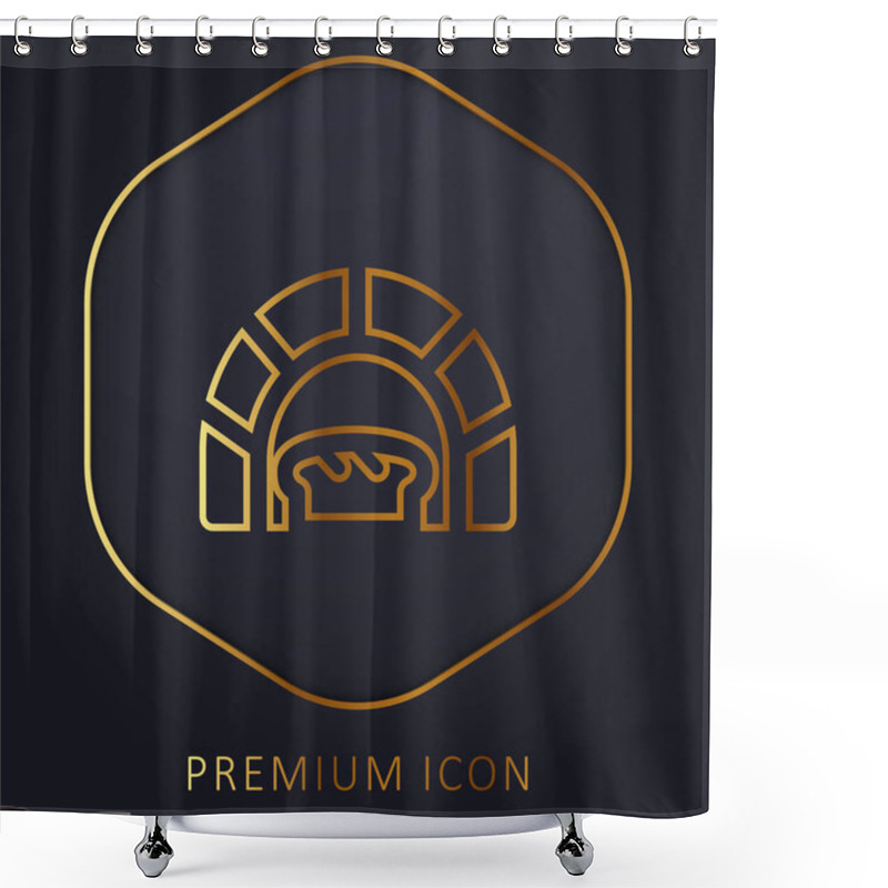 Personality  Bread Oven Golden Line Premium Logo Or Icon Shower Curtains