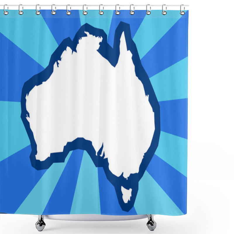 Personality  Australia Country Shape With Rays Shower Curtains