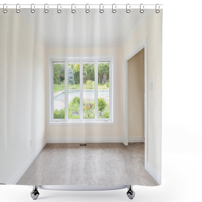 Personality  Empty Room Overlooking Backyard Shower Curtains