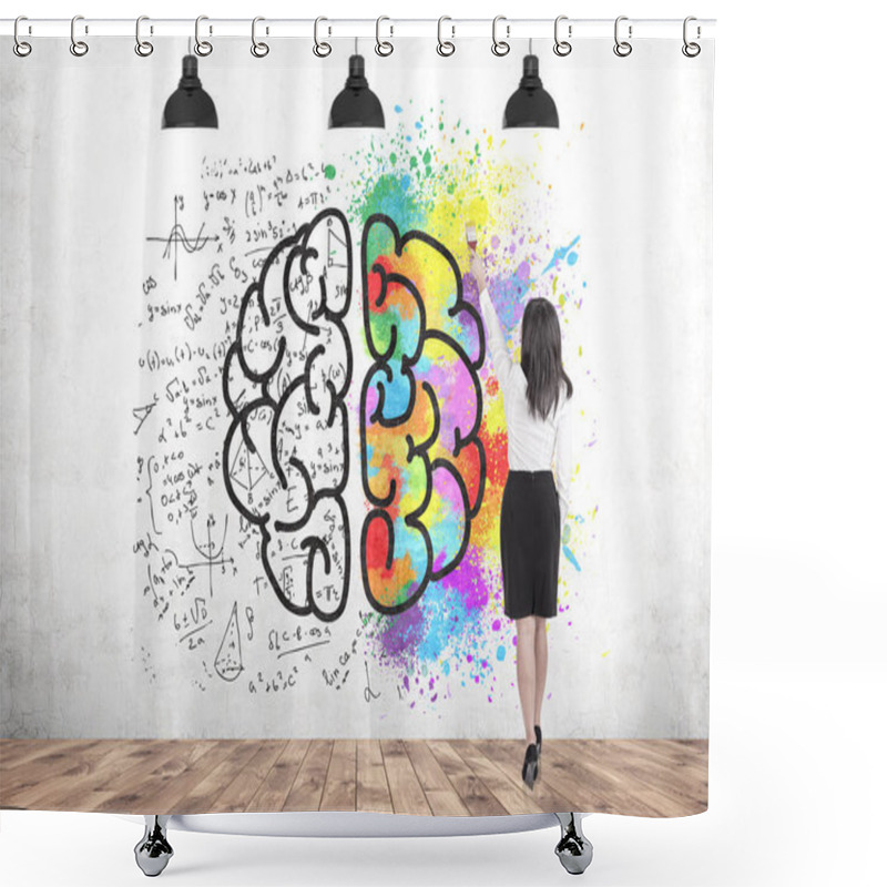 Personality  Woman With Brush, Creativity Vs Exact Knowledge Shower Curtains