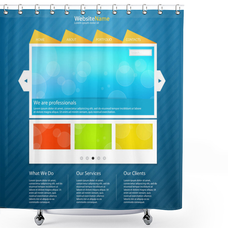 Personality  Template Of Website Vector Illustration Shower Curtains