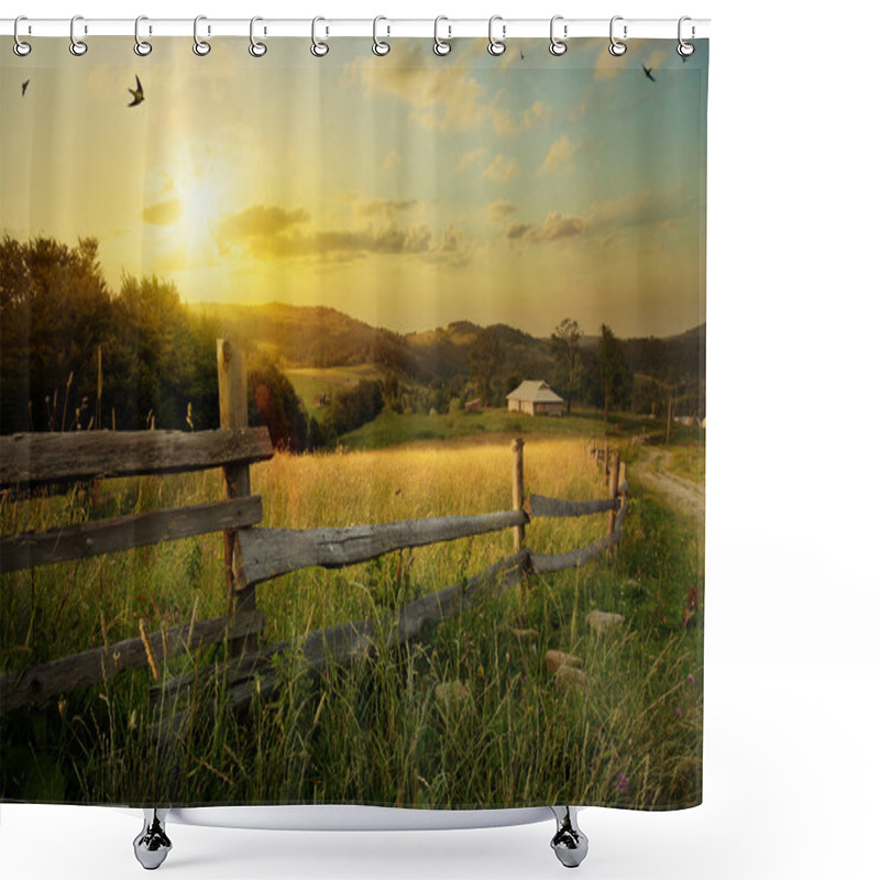 Personality  Art Rural Landscape. Field And Grass  Shower Curtains