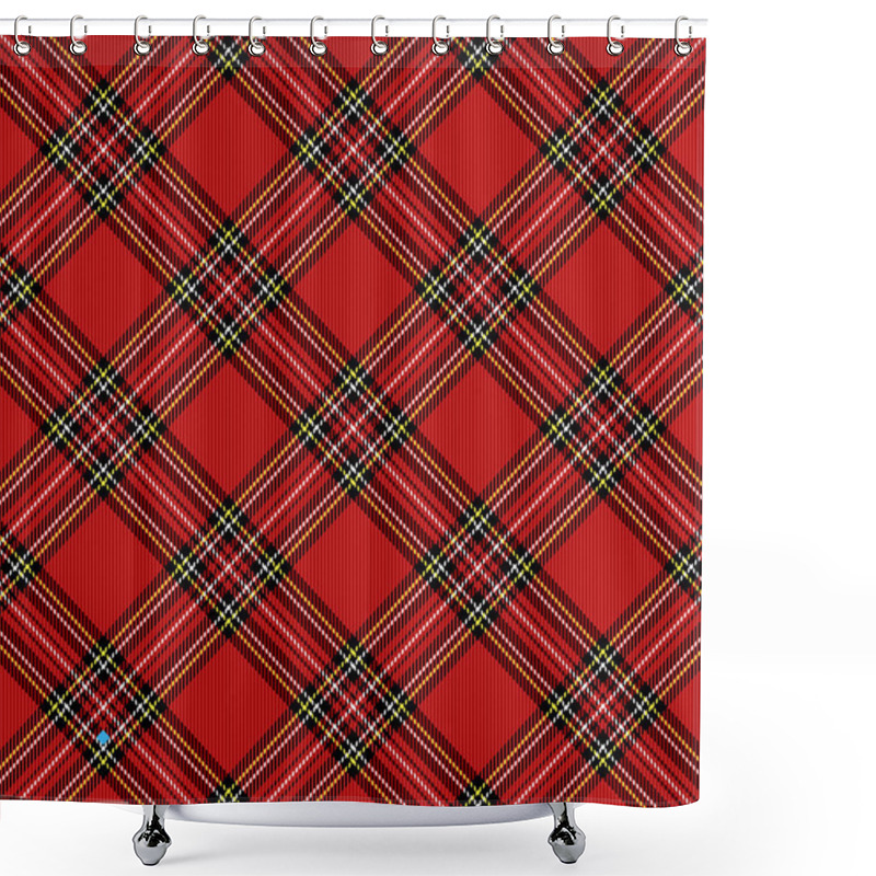 Personality  Christmas New Year Tartan. Pattern Scottish Cage Shower Curtains