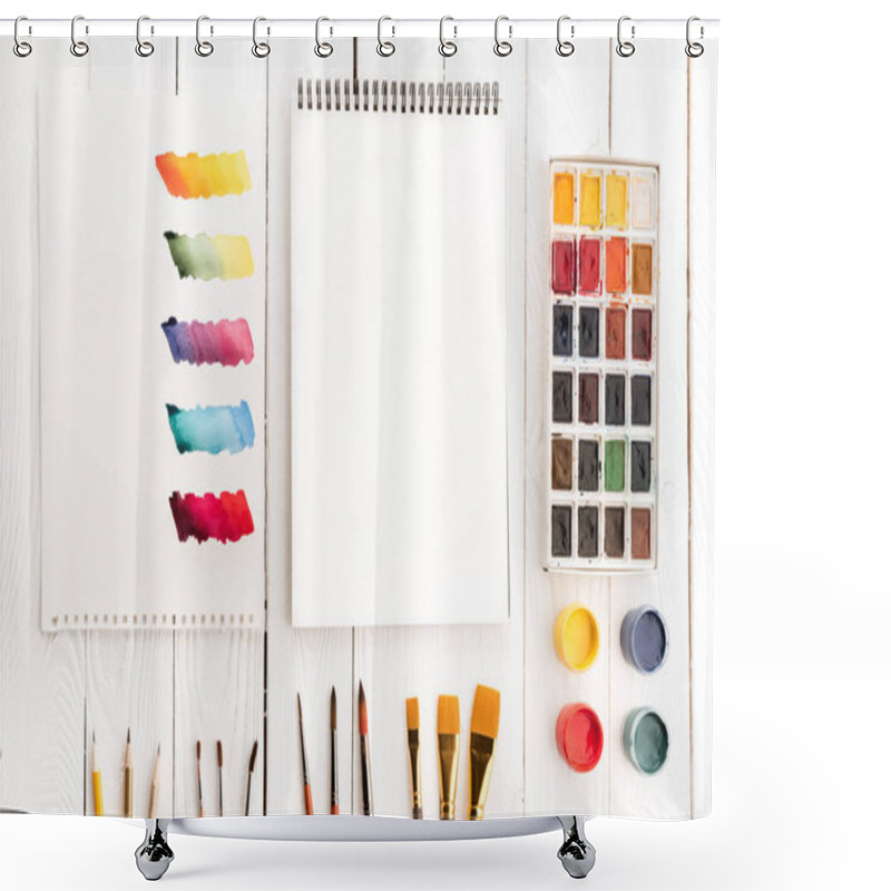 Personality  Set Of Paints And Brushes Shower Curtains