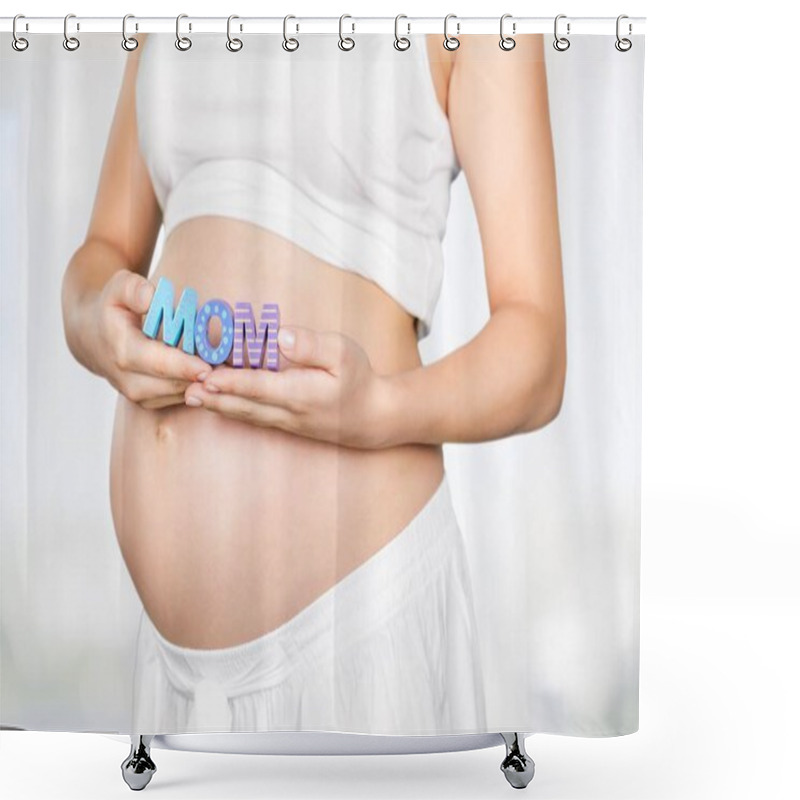 Personality  Cute Pregnant Belly Shower Curtains