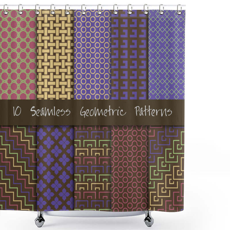 Personality  Seamless Geometric Patterns Set. Shower Curtains