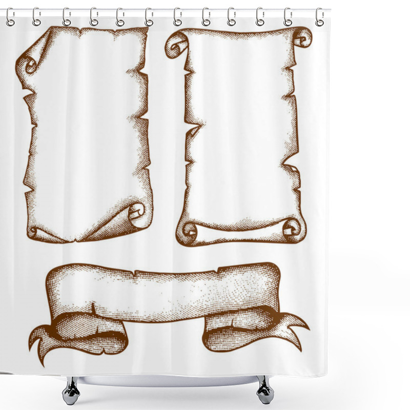 Personality  Hand-drawn Scrolls Shower Curtains