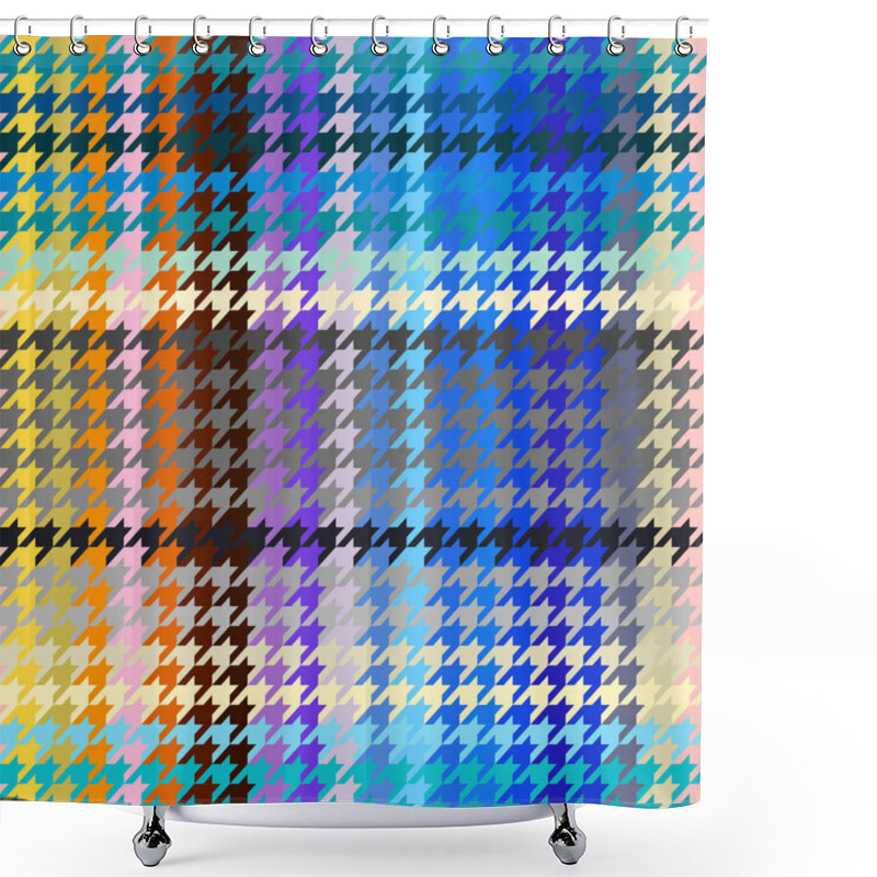 Personality  Classic Hounds-tooth Pattern In Abstract Style. Shower Curtains