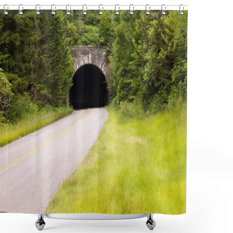 Personality  Country Road And Tunnel Along Blue Ridge Parkway Shower Curtains