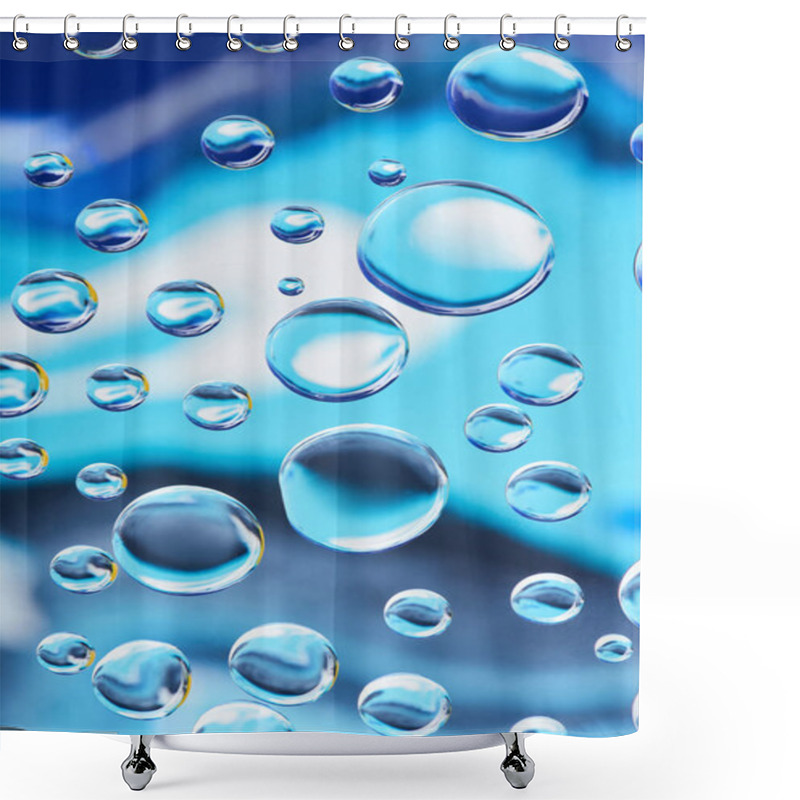 Personality  Close-up View Of Beautiful Calm Droplets On Blurred Abstract Background    Shower Curtains