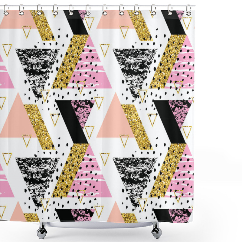 Personality  Abstract Hand Drawn Geometric Pattern Shower Curtains