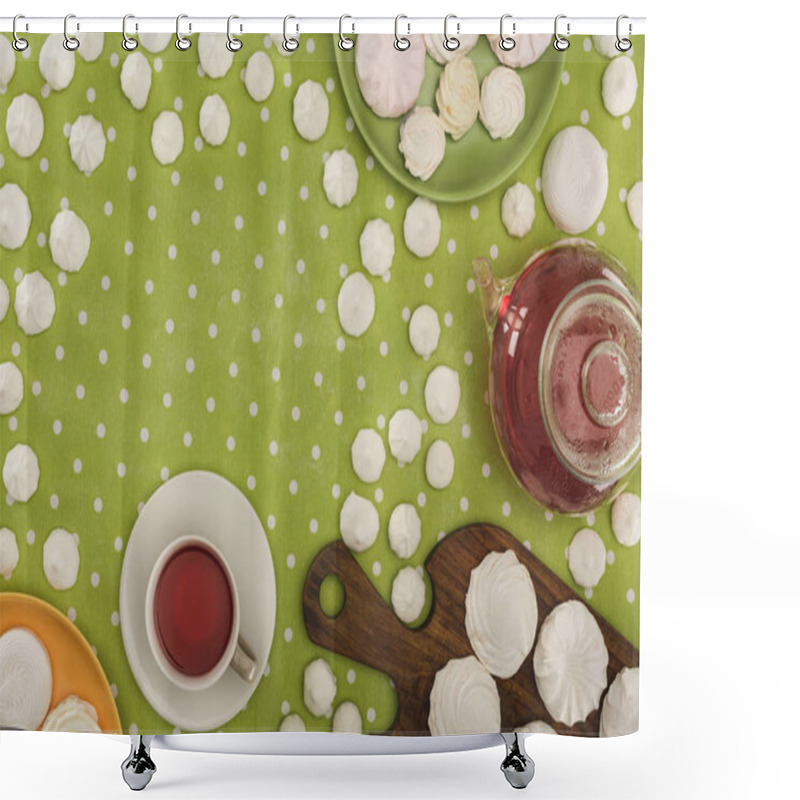 Personality  White Marshmallows And Tea Shower Curtains