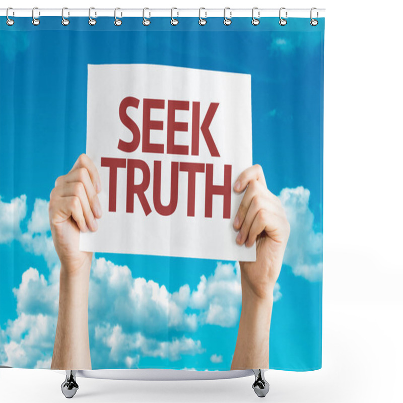 Personality  Seek Truth Card Shower Curtains