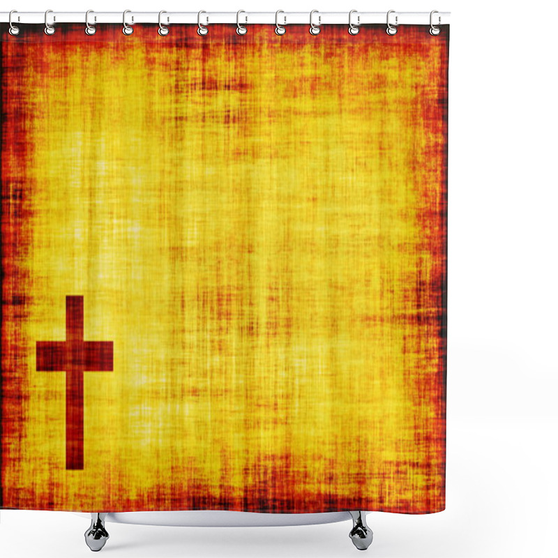 Personality  Holy Cross On Parchment Scroll Paper Shower Curtains