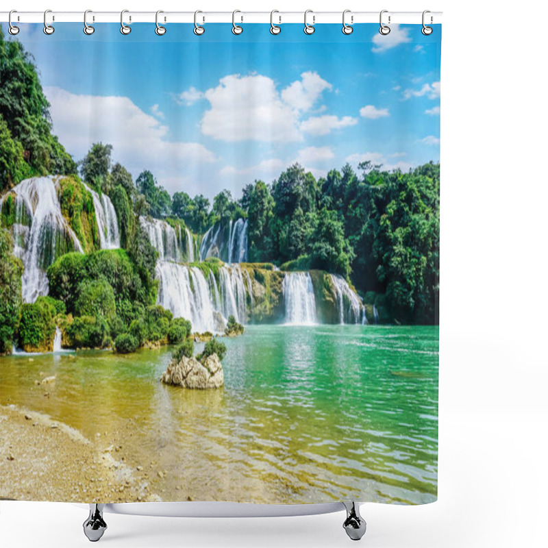 Personality  The Beautiful And Magnificent Detian Falls In Guangxi, Chin Shower Curtains