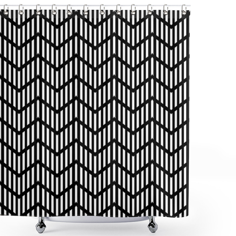 Personality  Seamless Geometric Zigzag Pattern. Striped Texture. Shower Curtains