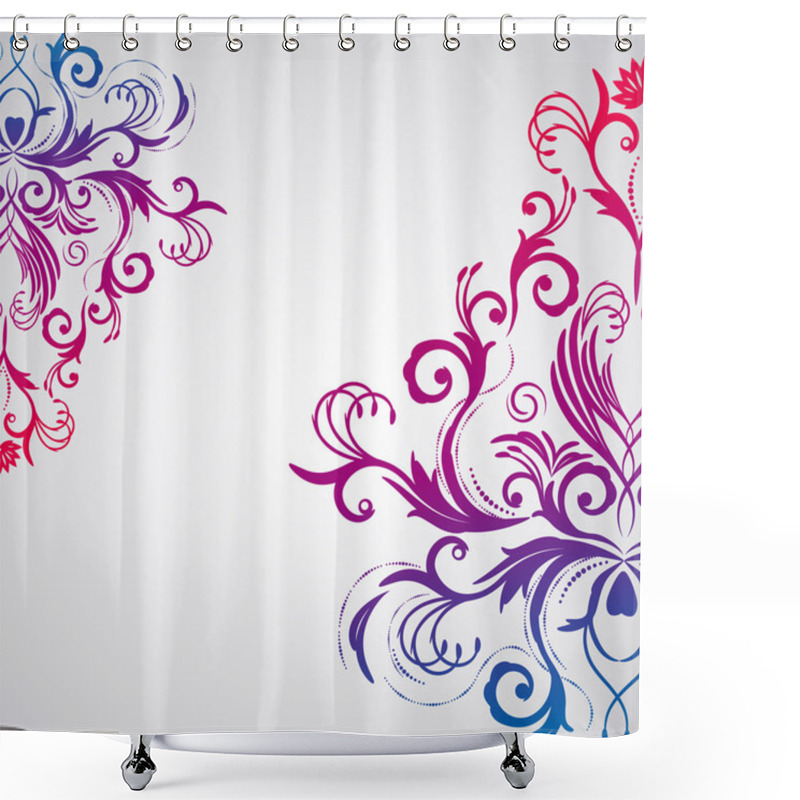 Personality  Abstract Floral Background With Oriental Flowers. Shower Curtains