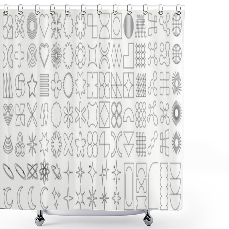 Personality  Vector Set Of Brutalist Geometric Abstract Shapes Trendy Abstract Figures. Shower Curtains