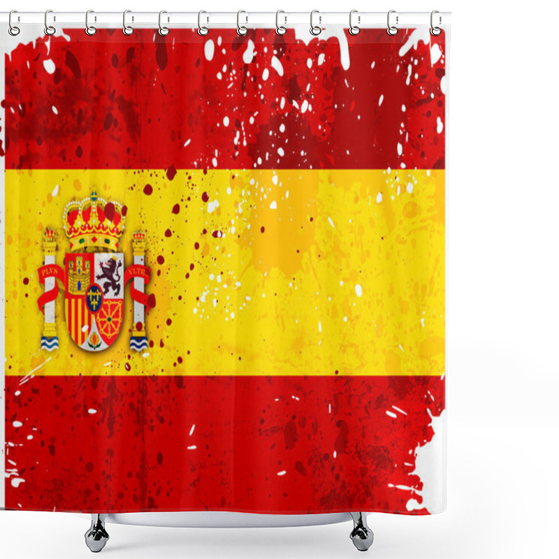 Personality  Grunge Spain Flag Shower Curtains