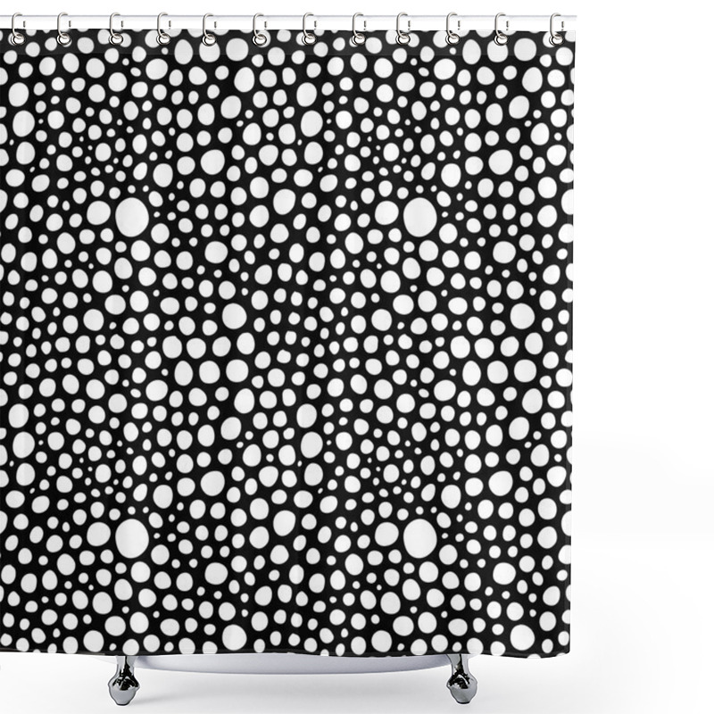 Personality  Abstract Black Hand Sketched Circles Seamless Background Pattern Shower Curtains