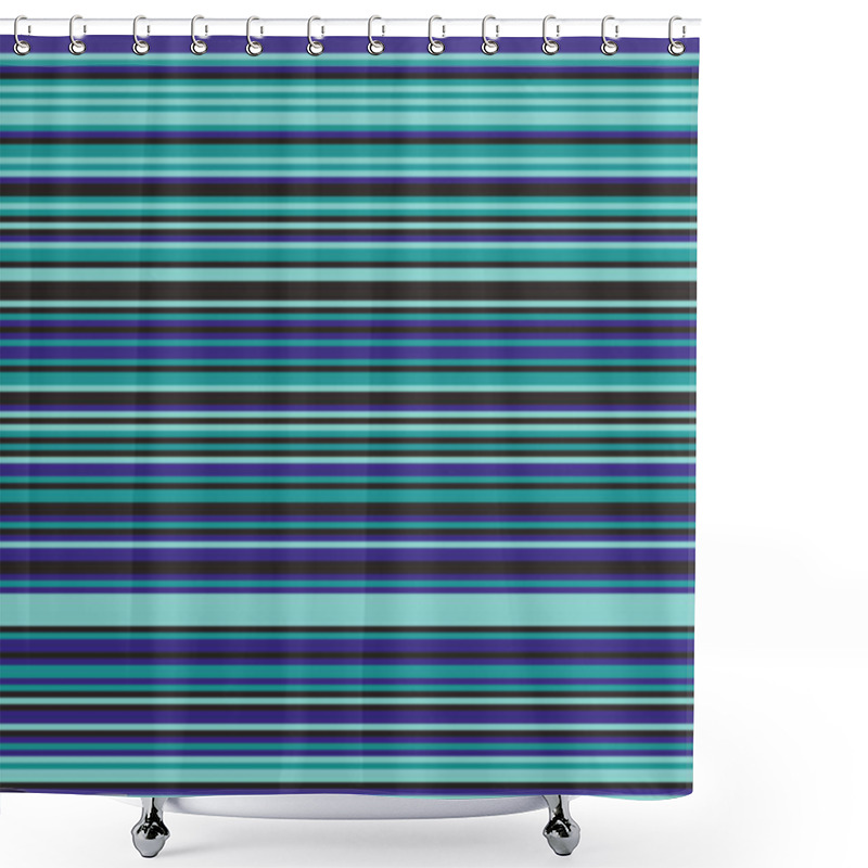 Personality  Geometric Stripes Seamless Vector Pattern With Horizontal Lines In Varied Colours, Creating An Abstract Background. Ideal For Textile Design, Wallpaper, Graphic Print. Shower Curtains