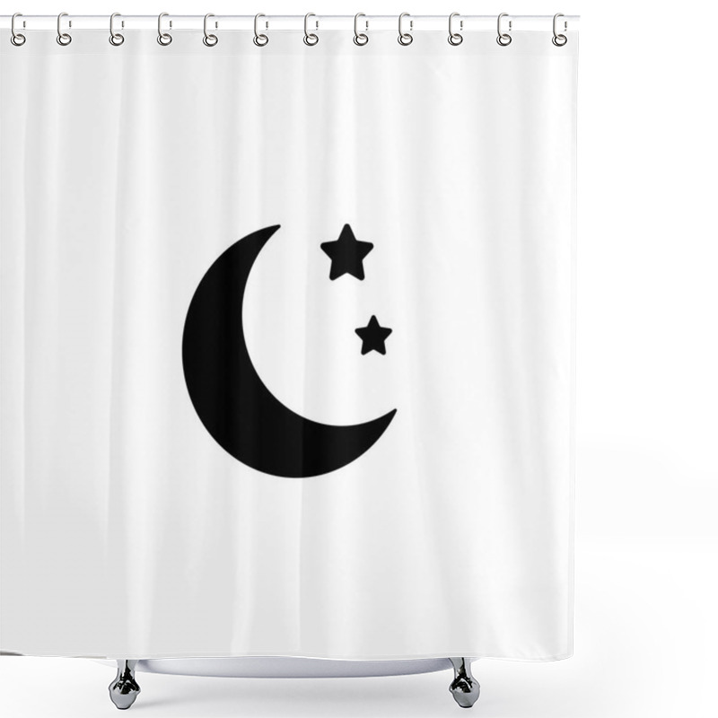 Personality  Night Icon Flat Shower Curtains