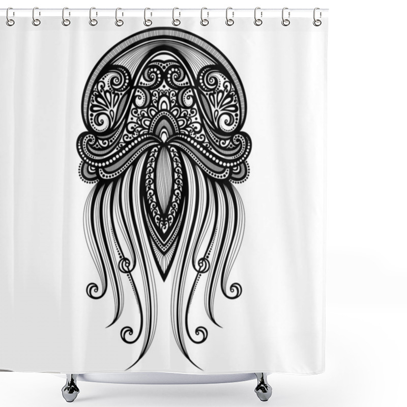 Personality  Vector Abstract Sea Jellyfish Shower Curtains