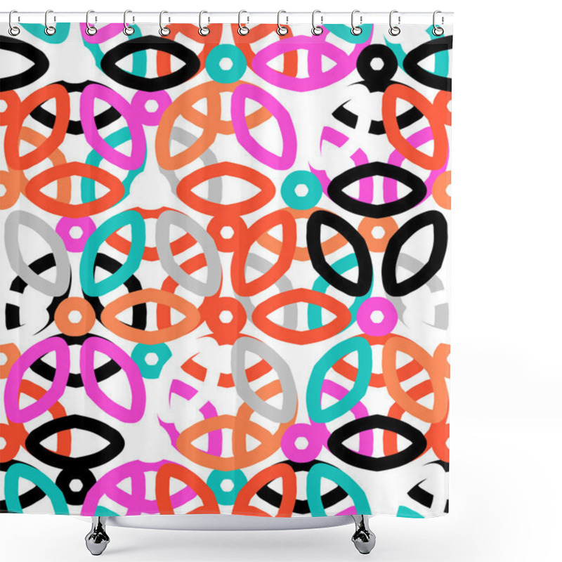 Personality  Abstract Geometric Vector Pattern Shower Curtains