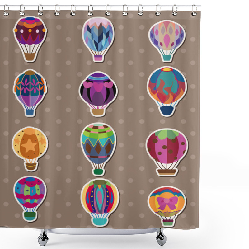 Personality  Cartoon Hot Air Balloon Stickers Shower Curtains