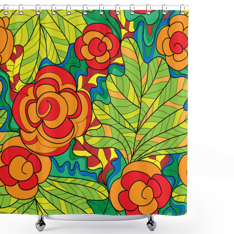 Personality  Seamless Flower Background Shower Curtains