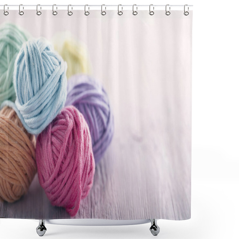 Personality  Pastel Yarn Balls Shower Curtains