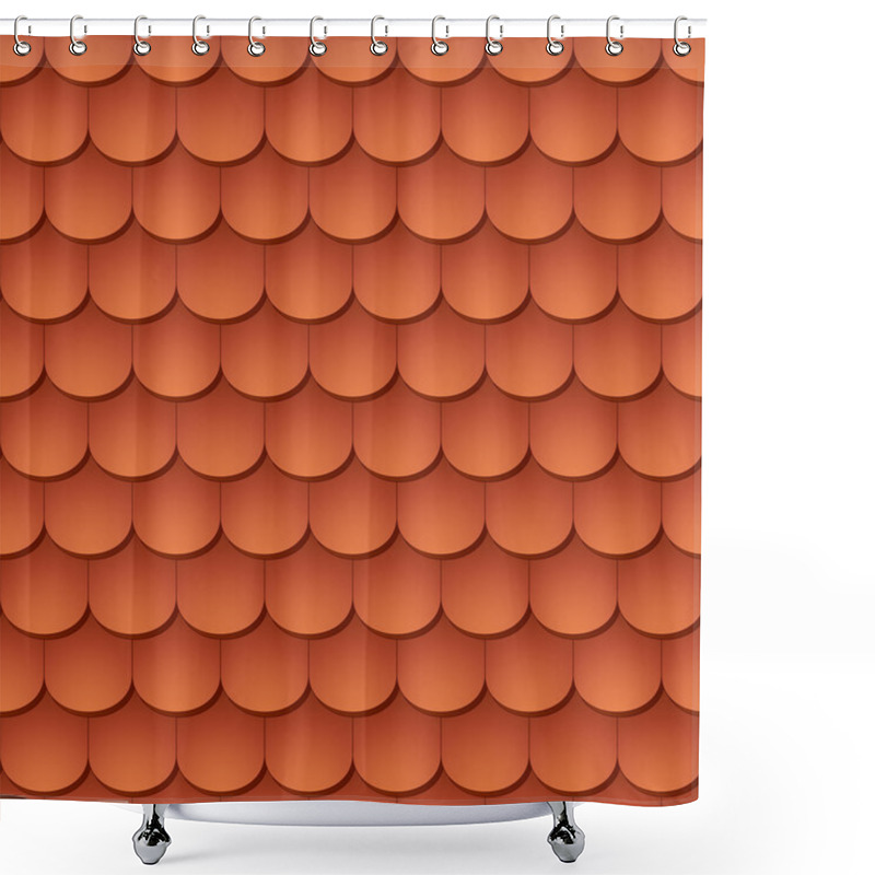 Personality  Seamless Terracota Roof Tile - Pattern For Continuous Replicate. Shower Curtains