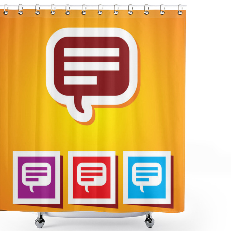 Personality  Editable Vector Icon Of Speech Bubble Shower Curtains