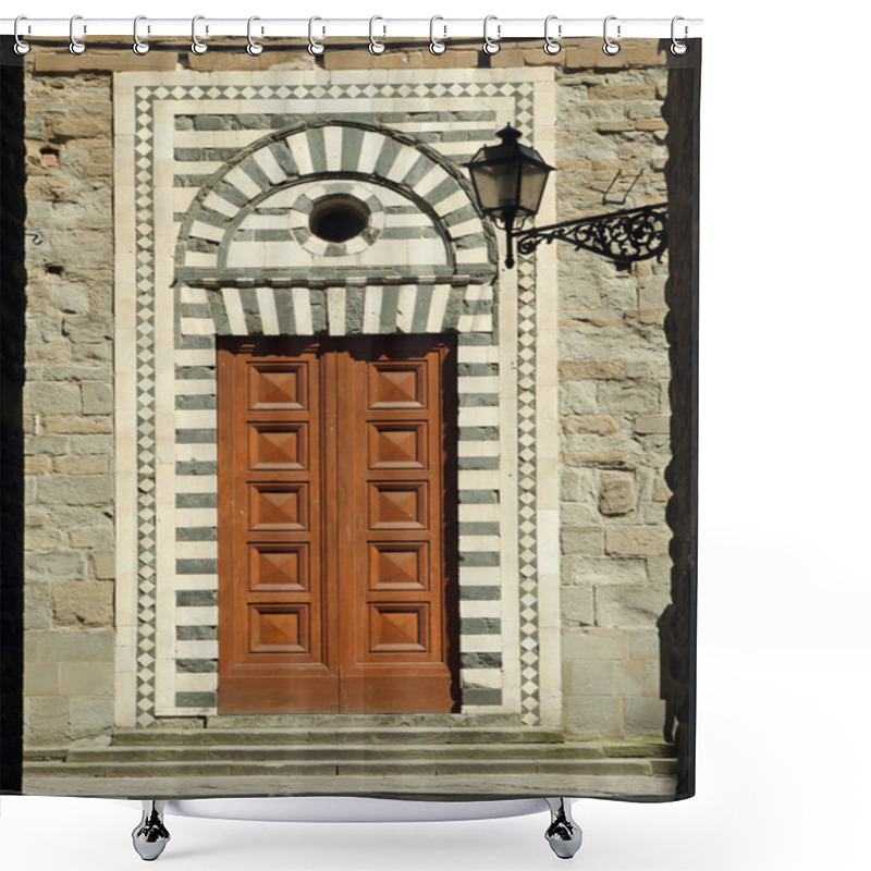 Personality  Ornamental Doorway To The Santo Stefano Al Ponte Church In Flore Shower Curtains