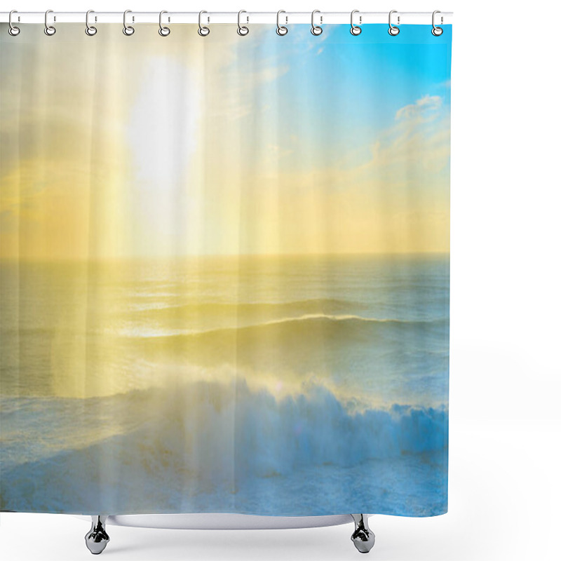 Personality  Sunset Over Atlantic Ocean. Nazare, Portugal Shower Curtains